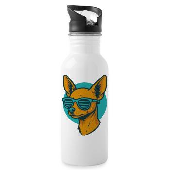 Lunettes de soleil Chihuahua rétro - Gourde avec paille intégrée - blanc - Droite