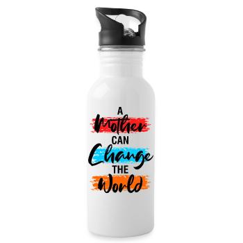 Chemise de Maman peut changer le monde - Gourde avec paille intégrée - blanc - Droite