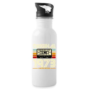Original 1973 Retro Cassette - Water bottle with straw - white - Right