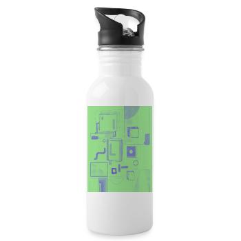 Speech Bubbles - Water bottle with straw - white - Right