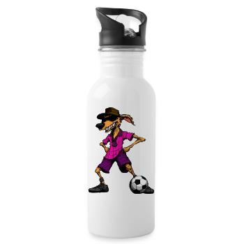 Australian Shepherd Fussball - Trinkflasche mit integriertem Trinkhalm - Weiß - Rechts