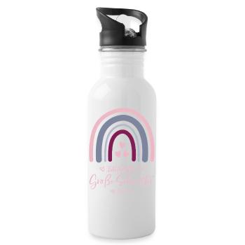 Große Schwester 2027 Boho Regenbogen - Trinkflasche mit integriertem Trinkhalm - Weiß - Rechts