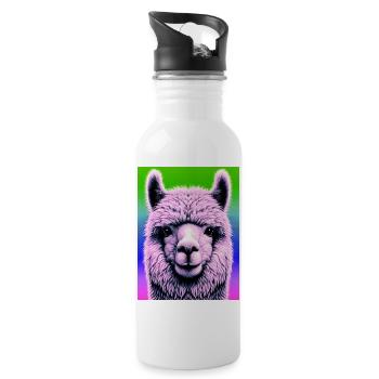 Alpaca - Water bottle with straw - white - Right