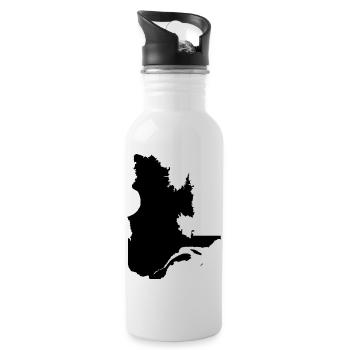 Quebec-Karte - Trinkflasche mit integriertem Trinkhalm - Weiß - Rechts