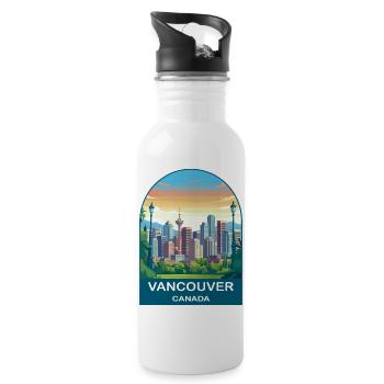 Vancouver Canada Harbour Centre Reisekunst - Trinkflasche mit integriertem Trinkhalm - Weiß - Rechts