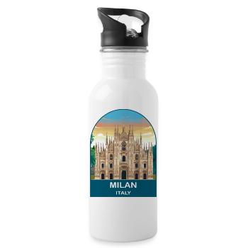 Milan, Italie, affiches de voyage vintage - Gourde avec paille intégrée - blanc - Droite