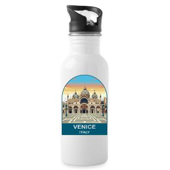 Art vintage de voyage de Venise en Italie - Gourde avec paille intégrée - blanc - Droite