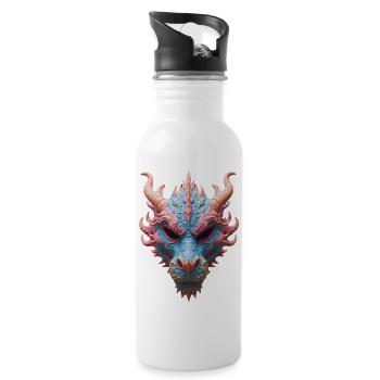 Aurora Dragon Mask - Water bottle with straw - white - Right