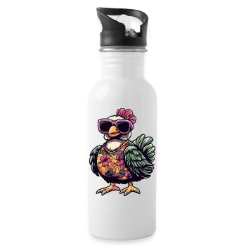 Turkey Comic Holiday - Water bottle with straw - white - Right