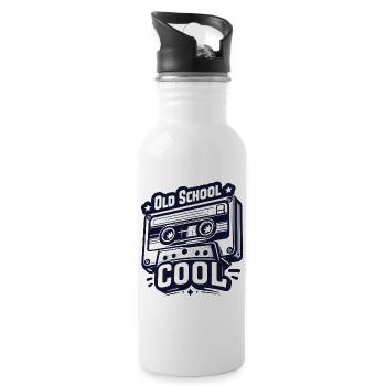 Retro Cassettes - Water bottle with straw - white - Right