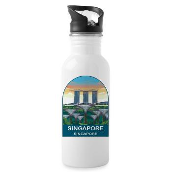 CTY02059 - Water bottle with straw - white - Right