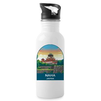 Naha Okinawa Japan Shuri Castle Reisekunst - Trinkflasche mit integriertem Trinkhalm - Weiß - Rechts