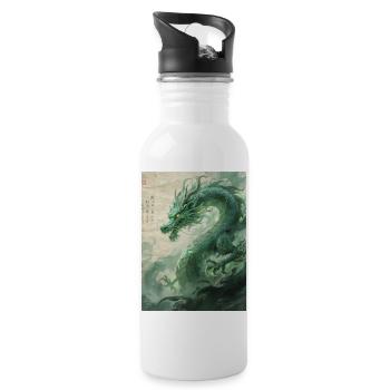 Le Gardien d'Émeraude : Qinglong - Force Éternelle - Gourde avec paille intégrée - blanc - Droite