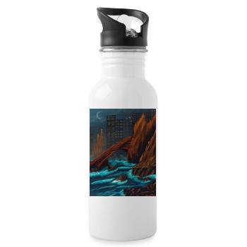 Roca Marina Nocturna - Water bottle with straw - white - Right