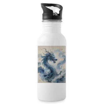 L'Apothéose Céleste : Dragon Bleu – Infinité - Gourde avec paille intégrée - blanc - Droite