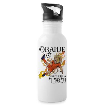 OranjeFlaL - Gourde avec paille intégrée - blanc - Droite