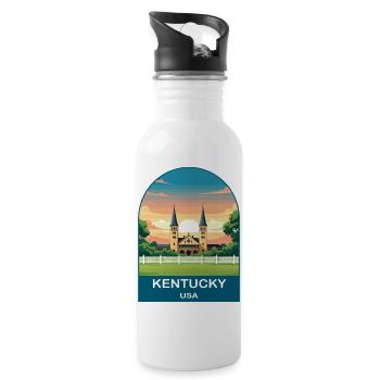 Kentucky USA Vintage-Reiseplakat-Kunst - Trinkflasche mit integriertem Trinkhalm - Weiß - Rechts