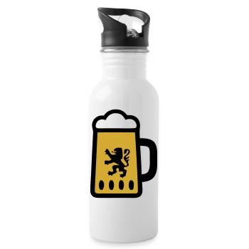 Beer Mug Bavaria Lions Coat of Arms Folk Festival - Water bottle with straw - white - Right