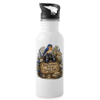 Binoculars Before Small Talk Clouds - Water bottle with straw - white - Right