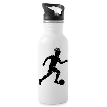 Maître de la silhouette du footballeur - Gourde avec paille intégrée - blanc - Droite