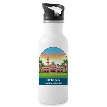 Dhaka Bangladesch Ahsan Manzil Vintage-Reisepost - Trinkflasche mit integriertem Trinkhalm - Weiß - Rechts