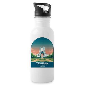 Teheran Iran Azadi Tower Vintage-Reiseplakat - Trinkflasche mit integriertem Trinkhalm - Weiß - Rechts