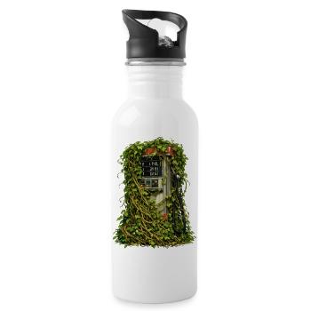 Efeu-Eingeschlossene Pumpe - Trinkflasche mit integriertem Trinkhalm - Weiß - Rechts