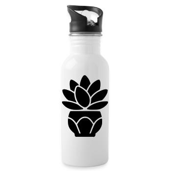 Succulent Houseplant Plant Mom Botany - Water bottle with straw - white - Right