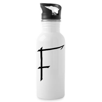 Letter F - Water bottle with straw - white - Right