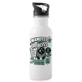 Manifesto Like A Motivation Saying - Water bottle with straw - white - Right