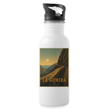 Camino Antiguo Alte Strasse Valle Gran Rey - Trinkflasche mit integriertem Trinkhalm - Weiß - Rechts