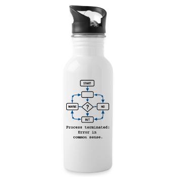 Process Terminated: Error in Common Sense - Trinkflasche mit integriertem Trinkhalm - Weiß - Rechts