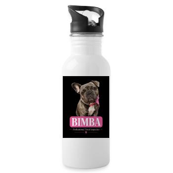 Biscuit Inspector Bulldog Girl - Water bottle with straw - white - Right