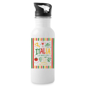 Italia - La dolce vita - Trinkflasche mit integriertem Trinkhalm - Weiß - Rechts