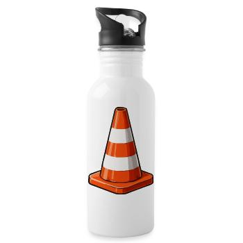Graphique pop art Traffic Cone - Gourde avec paille intégrée - blanc - Droite