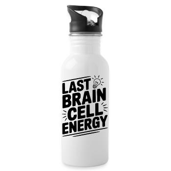 Letzte Energie der Gehirnzelle - Trinkflasche mit integriertem Trinkhalm - Weiß - Rechts