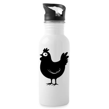 chicken - Water bottle with straw - white - Right