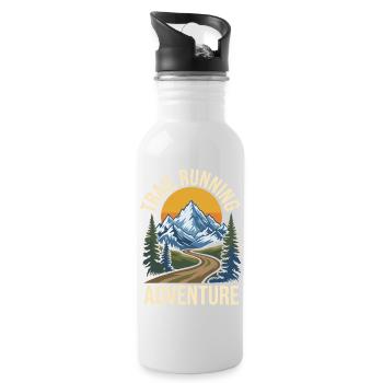 Trailrunning-Abenteuer - Trinkflasche mit integriertem Trinkhalm - Weiß - Rechts
