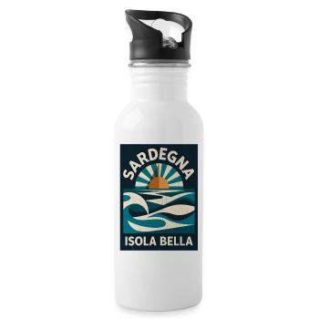 Sardegna Isola Bella - Trinkflasche mit integriertem Trinkhalm - Weiß - Rechts
