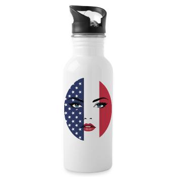 250e anniversaire des États-Unis - Gourde avec paille intégrée - blanc - Droite
