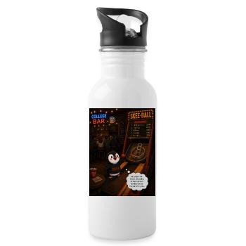 Beak vs. Fudge U – College Bar Champion Penguin - Water bottle with straw - white - Right