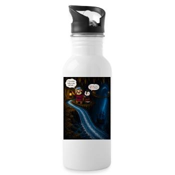 Don't Be A Killjoy – Funny Sloth Adventure Pun - Water bottle with straw - white - Right