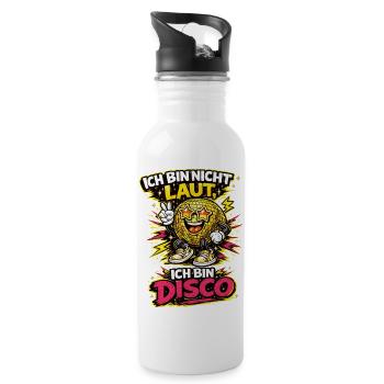 Ich bin nicht laut Disco Cartoon Spruch - Trinkflasche mit integriertem Trinkhalm - Weiß - Rechts