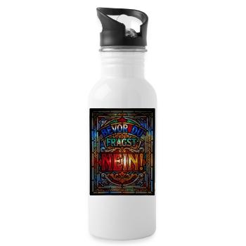 Bevor du fragst. Nein. - Trinkflasche mit integriertem Trinkhalm - Weiß - Rechts