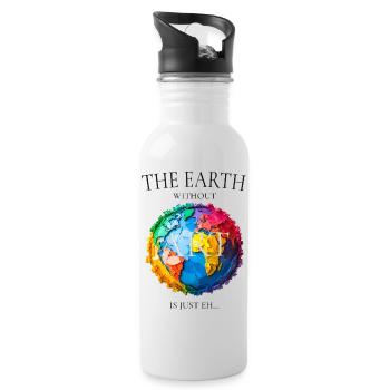 The Earth Without Art Design - Water bottle with straw - white - Right