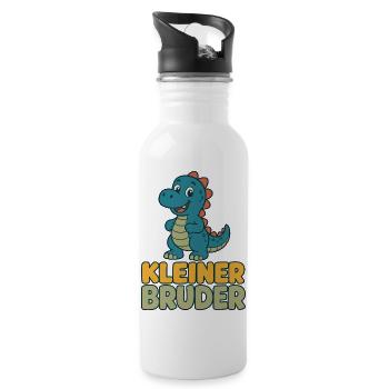 Kleiner Bruder Dino Shirt - Trinkflasche mit integriertem Trinkhalm - Weiß - Rechts