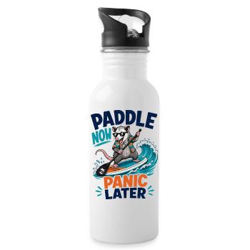 Impression arrière | SUP Paddleboard Board Stand Up Paddle - Gourde avec paille intégrée - blanc - Droite