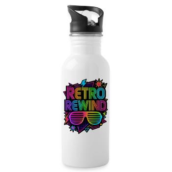 Retro Rewind 80's Costume 80s - Water bottle with straw - white - Right