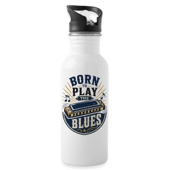 Instrument Harmonica Blues Music Musicians - Water bottle with straw - white - Right