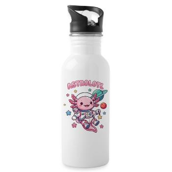 Astrolotl – cute axolotl in space - Water bottle with straw - white - Right